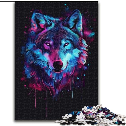 Puzzle 1000 Teile für Erwachsene, Weltraum-Astronauten, Wolf-Puzzle, aus Pappe, mit interaktivem Familienspiel, Kinder ab 10 Jahren, 1000 Teile(26x38cm) von XHAXING