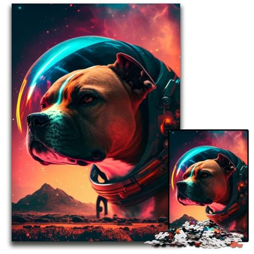 Puzzle 1000 Teile für Erwachsene, Weltraum-Pitbull-Puzzles für Erwachsene, Denkspiel für Teenager, 26x38cm Puzzle 1000 Teile für Erwachsene, Weltraum-Pitbull-Puzzles für Erwachsene, Denkspiel für Teenager, 26x38cm von XHAXING