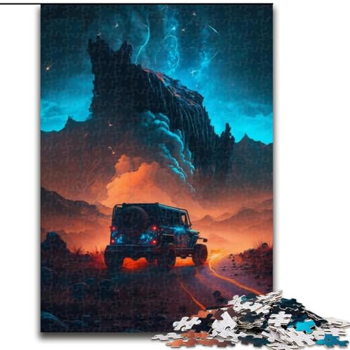 Puzzle 1000 Teile für Erwachsene, Weltraum-Puzzle mit coolen Autos, aus Holz, geeignet für Geburtstage, Halloween, Thanksgiving, Ostern, 1000 Teile(50x75cm) von XHAXING