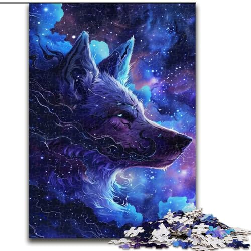 Puzzle 1000 Teile für Erwachsene, Wölfe in den Wolken, Puzzle aus Holz, perfekt für Halloween, Weihnachten, Geburtstagsgeschenk, 1000 Stück(50x75cm) von XHAXING