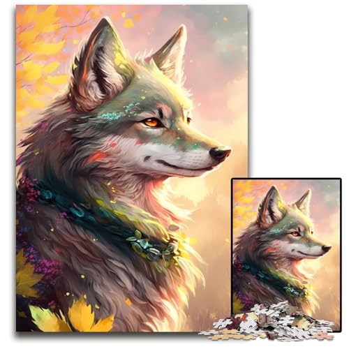 Puzzle 1000 Teile für Erwachsene, Wolf, traumhafte Puzzles für Erwachsene, Denkspiel für Teenager, 50x75cm Puzzle 1000 Teile für Erwachsene, Wolf, traumhafte Puzzles für Erwachsene, Denkspiel für Teenager, 50x75cm von XHAXING