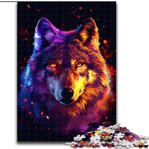 Puzzle 1000 Teile für Erwachsene, Wolfspuzzle aus Holz, für Teenager und Familienspaß – DIY-Denkspiel, Geschenk, 1000 Teile(50x75cm) von XHAXING