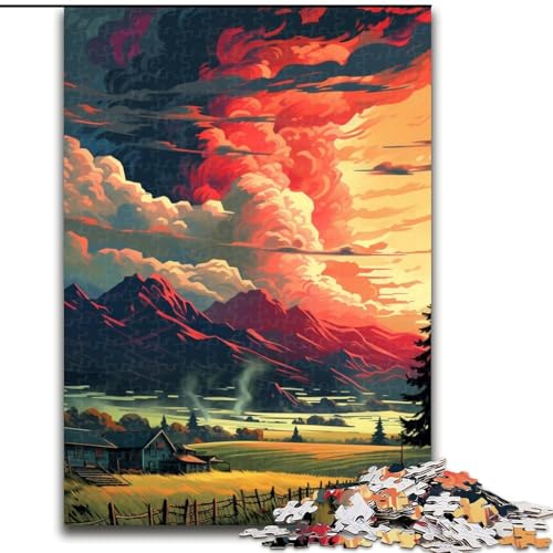 Puzzle 1000 Teile für Erwachsene, Wolkenmalerei, Puzzle aus Pappe, perfekt für Halloween, Weihnachten, Geburtstagsgeschenk, 1000 Stück(26x38cm) von XHAXING