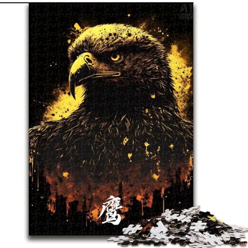 Puzzle 1000 Teile für Erwachsene, Wunderschönes Adler-Puzzle aus Holz, mit interaktivem Familienspiel, Altersgruppen ab 10 Jahren, 1000 Stück(50x75cm) von XHAXING