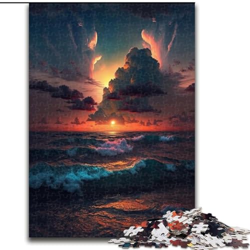 Puzzle 1000 Teile für Erwachsene, Wunderschönes Sonnenuntergangs-Puzzle aus Holz, Perfekt für Halloween, Weihnachten, Geburtstagsgeschenk, 1000 Stück(50x75cm) von XHAXING