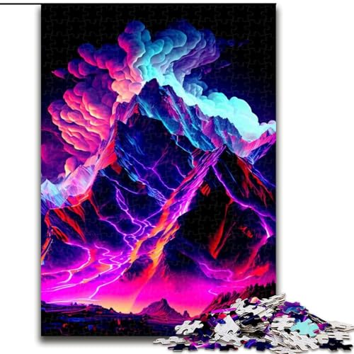 Puzzle 1000 Teile für Erwachsene, buntes Bergpuzzle aus Pappe, anspruchsvolles Denkspiel für Teenager, Familienspaß, DIY-Heimdekor-Geschenk, 1000 Teile(26x38cm) von XHAXING