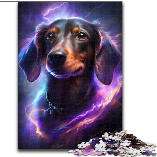 Puzzle 1000 Teile für Erwachsene, buntes Dackel-Puzzle aus Holz, Geburtstage, Feiertage und Heimdekoration, 1000 Teile(50x75cm) von XHAXING