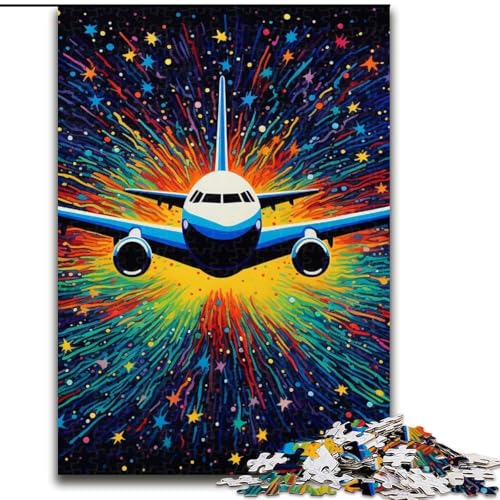 Puzzle 1000 Teile für Erwachsene, buntes Flugzeug-Puzzle aus Holz, perfekt für Halloween, Weihnachten, Geburtstagsgeschenk, 1000 Stück(50x75cm) von XHAXING