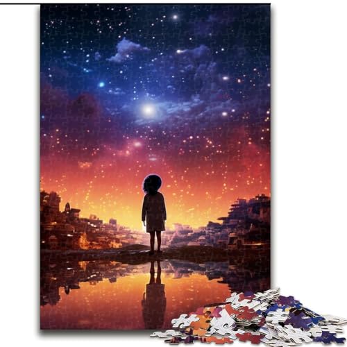 Puzzle 1000 Teile für Erwachsene, buntes Galaxie-Puzzle aus Holz, geeignet für Geburtstage, Halloween, Thanksgiving, Ostern, 1000 Stück(50x75cm) von XHAXING