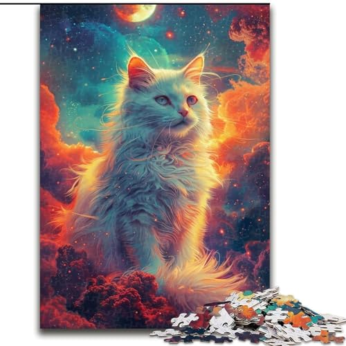 Puzzle 1000 Teile für Erwachsene, buntes Katzen-Puzzle aus Pappe, perfekt für Halloween, Weihnachten, Geburtstagsgeschenk, 1000 Stück(26x38cm) von XHAXING