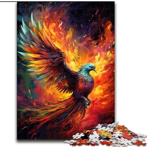 Puzzle 1000 Teile für Erwachsene, buntes Phönix-Kunstpuzzle aus Pappe, interaktives Familienspiel, Denksportgeschenk, Lernspielzeug, 1000 Teile(26x38cm) von XHAXING