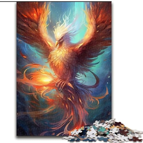 Puzzle 1000 Teile für Erwachsene, buntes Phönix-Vogel-Puzzle aus Pappe, Weihnachten, Halloween, Ostern, Neujahr, 1000 Teile(26x38cm) von XHAXING