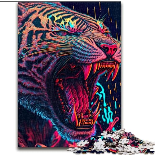 Puzzle 1000 Teile für Erwachsene, buntes Raubtier-Puzzle aus Pappe, Geburtstage, Feiertage und Heimdekoration, 1000 Teile(26x38cm) von XHAXING