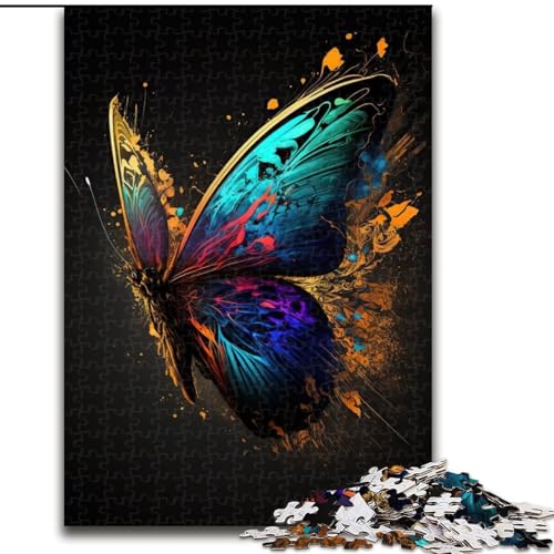 Puzzle 1000 Teile für Erwachsene, buntes Schmetterlingspuzzle aus Holz, anspruchsvolles Denkspiel für Teenager, Familienspaß, DIY-Heimdekor-Geschenk, 1000 Teile(50x75cm) von XHAXING