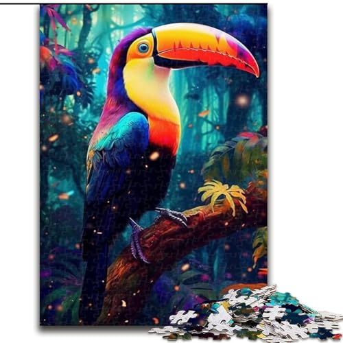 Puzzle 1000 Teile für Erwachsene, buntes Tukan-Puzzle aus Pappe, interaktives Familienspiel, Denksportgeschenk, Lernspielzeug, 1000 Teile(26x38cm) von XHAXING