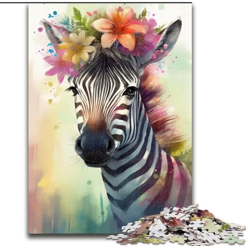 Puzzle 1000 Teile für Erwachsene, buntes Zebra-Baby-Puzzle aus Pappe, interaktives Familienspiel, Denksportgeschenk, Lernspielzeug, 1000 Teile(26x38cm) von XHAXING