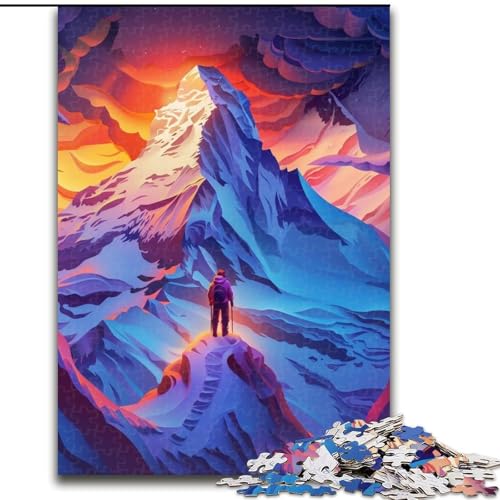 Puzzle 1000 Teile für Erwachsene, farbenfrohes, wunderschönes Bergpuzzle aus Holz, anspruchsvolles Denkspiel für Teenager und Familien, 1000 Teile(50x75cm) von XHAXING