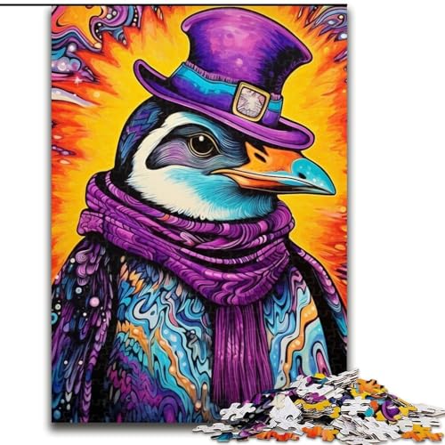 Puzzle 1000 Teile für Erwachsene, farbenfrohes Pinguin-Puzzle aus Pappe, perfekt für Halloween, Weihnachten, Geburtstagsgeschenk, 1000 Teile(26x38cm) von XHAXING