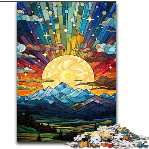 Puzzle 1000 Teile für Erwachsene, farbenfrohes Puzzle mit dem Berg Fuji, Japan, aus Holz, perfekt für Halloween, Weihnachten, Geburtstagsgeschenk, 1000 Stück(50x75cm) von XHAXING