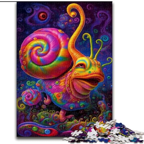 Puzzle 1000 Teile für Erwachsene, farbenfrohes psychedelisches Schneckenpuzzle aus Pappe, entspannende Unterhaltung, Heimdekoration, 1000 Teile(26x38cm) von XHAXING