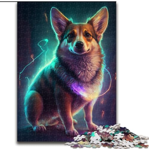 Puzzle 1000 Teile für Erwachsene, farbiges Corgi-Puzzle aus Holz, hochschwieriges Denkspiel für Teenager, 1000 Teile(50x75cm) von XHAXING