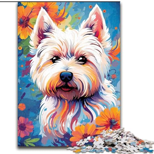 Puzzle 1000 Teile für Erwachsene, farbiges Shih Tzu-Puzzle aus Pappe, Spaß für die ganze Familie, Basteln, perfekt für Geburtstage, Feiertage, 1000 Teile(26x38cm) von XHAXING