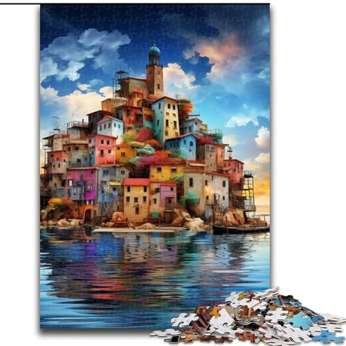 Puzzle 1000 Teile für Erwachsene, italienische Küstenlandschaft, aus Holz, anspruchsvolles Denkspiel für Teenager und Familien, 1000 Teile(50x75cm) von XHAXING