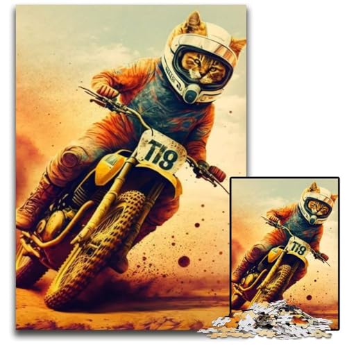 Puzzle 1000 Teile für Erwachsene, lustige Katzen-Astronauten-Weltraum-Puzzles für Erwachsene, Denkspiel für Teenager, 26 x 38 cm von XHAXING