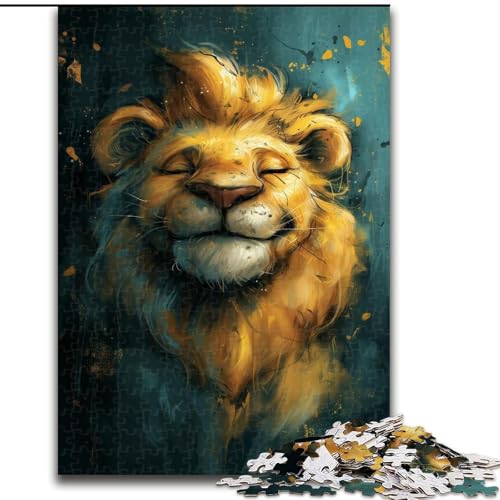 Puzzle 1000 Teile für Erwachsene, niedlicher Kleiner gelber Löwe, aus Pappe, entspannende Unterhaltung, Heimdekoration, 1000 Teile(26x38cm) von XHAXING