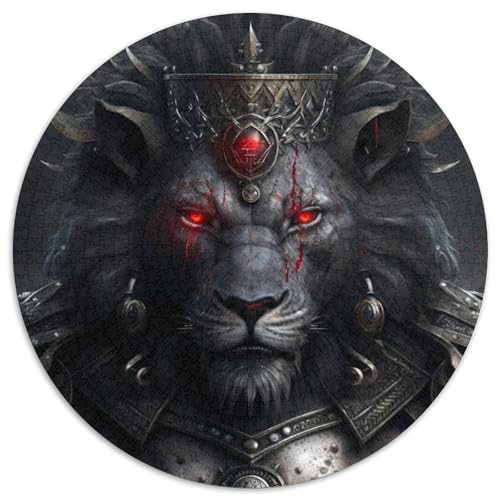 Puzzle 1000 Teile für Erwachsene, runder Papierpuzzle-Knobelspiel „Black Lion“, interaktives Familienspiel, geeignet für Kinder ab 14 Jahren (67,5 x 67,5 cm) von XHAXING