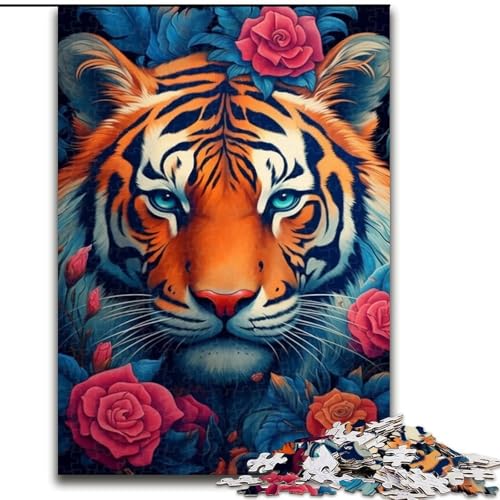 Puzzle 1000 Teile für Erwachsene, schönes Tiger-Puzzle aus Pappe, perfekt für Halloween, Weihnachten, Geburtstagsgeschenk, 1000 Teile(26x38cm) von XHAXING