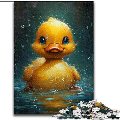 Puzzle 1000 Teile für Erwachsene, süße kleine gelbe Ente, Puzzle aus Pappe, Geschenkidee zum Geburtstag, anspruchsvolles Denkspiel, 1000 Teile(26x38cm) von XHAXING