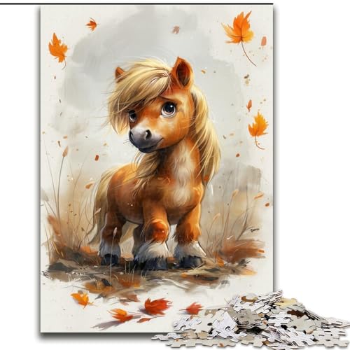 Puzzle 1000 Teile für Erwachsene, süßes Baby-Pony-Puzzle aus Pappe, interaktives Familienspiel, Denksportgeschenk, Lernspielzeug, 1000 Teile(26x38cm) von XHAXING