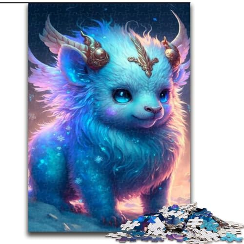 Puzzle 1000 Teile für Erwachsene, süßes Drachenbaby-Puzzle aus Holz, Weihnachten, Halloween, Ostern, Neujahr, 1000 Teile(50x75cm) von XHAXING