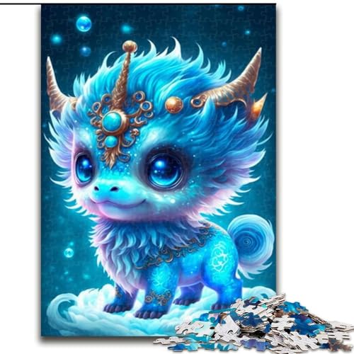 Puzzle 1000 Teile für Erwachsene, süßes Drachenbaby-Puzzle aus Holz, pädagogische Aktivität zur Verbesserung kognitiver Fähigkeiten, 1000 Stück(50x75cm) von XHAXING