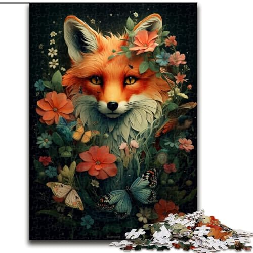 Puzzle 1000 Teile für Erwachsene, süßes Kunst-Fuchs-Puzzle aus Holz, perfekt für Familienspaß, Partyspiele, Geburtstagsparty-Geschenke, 1000 Teile(50x75cm) von XHAXING