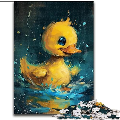 Puzzle 1000 Teile für Erwachsene, süßes kleines gelbes Entenpuzzle aus Pappe, perfekt für Familienspaß, Partyspiele, Geburtstagspartygeschenke, 1000 Teile(26x38cm) von XHAXING