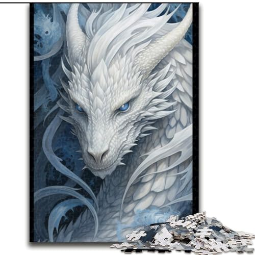 Puzzle 1000 Teile für Erwachsene, weißer Drache, aus Pappe, mit interaktivem Familienspiel, Kinder ab 10 Jahren, 1000 Teile(26x38cm) von XHAXING