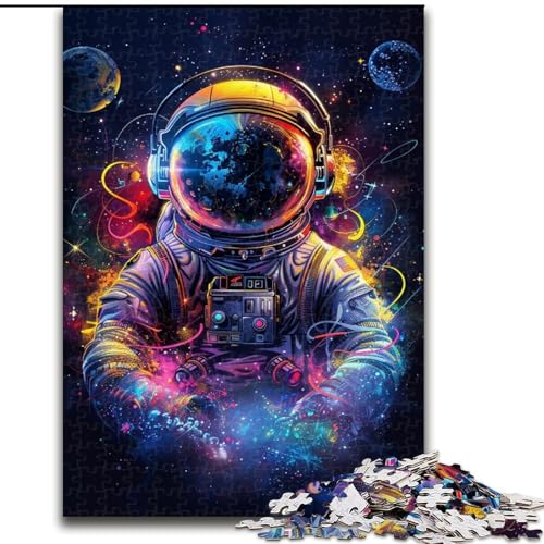 Puzzle 1000 Teile für Erwachsene, wunderschönes Astronauten-Puzzle aus Holz, Weihnachten, Halloween, Ostern, Neujahr, 1000 Teile(50x75cm) von XHAXING