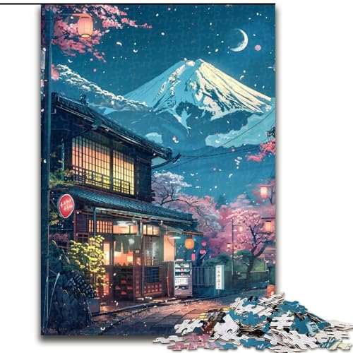 Puzzle 1000 Teile für Erwachsene, wunderschönes Mount Fuji-Puzzle aus Holz, interaktives Familienspiel, Denksportgeschenk, Lernspielzeug, 1000 Teile(50x75cm) von XHAXING
