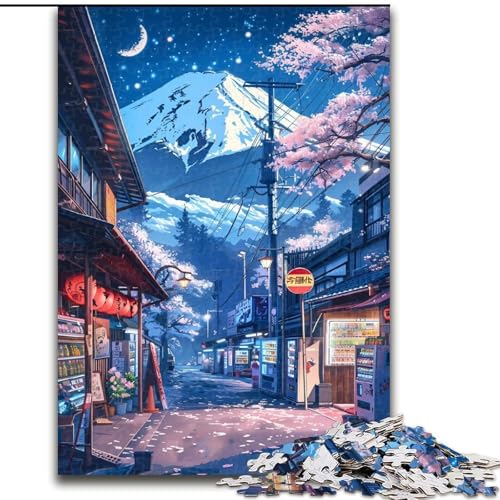 Puzzle 1000 Teile für Erwachsene, wunderschönes Mount Fuji-Puzzle aus Pappe, interaktives Familienspiel, Denksportgeschenk, Lernspielzeug, 1000 Teile(26x38cm) von XHAXING