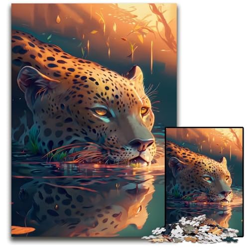 Puzzle 1000 Teile für Erwachsene „Jaguar im Flachwasser“, unmögliches Puzzle für Erwachsene, Geburtstagsgeschenkidee, anspruchsvolles Denkspiel, 50x75cm Puzzle 1000 Teile für Erwachsene „Jaguar im Flachwasser“, unmögliches Puzzle für Erwachsene, Geburtstagsgeschenkidee, anspruchsvolles Denkspiel, 50x75cm von XHAXING