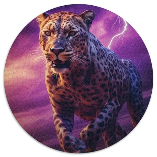 Puzzle 1000 Teile für Erwachsene „Lightning Leopards“, schwierige Puzzles für Erwachsene, anspruchsvolles Denkspiel – entspannendes Spielzeug für Teenager (Größe 67,5 x 67,5 cm) von XHAXING