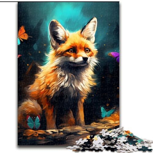 Puzzle 1000 Teile für Erwachsene Art Fox Puzzles aus Pappe, anspruchsvolles DIY-Denkspiel, interaktives Familienspiel 1000 Teile(26x38cm) von XHAXING