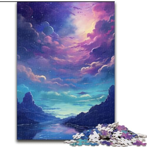 Puzzle 1000 Teile für Erwachsene Berg der Träume aus Holz, mit interaktivem Familienspiel, Kinder ab 10 Jahren, 1000 Teile(50x75cm) von XHAXING