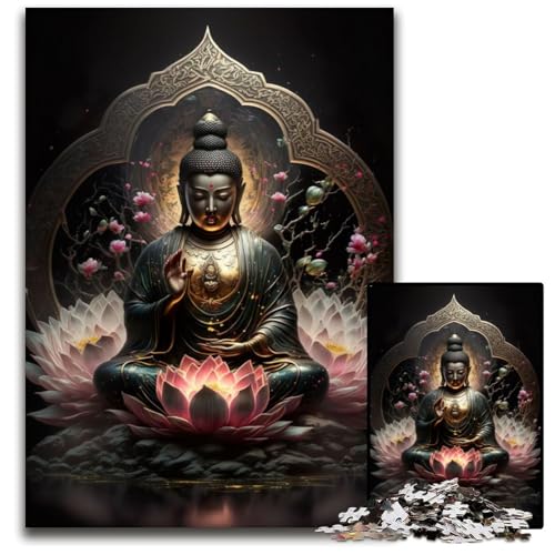 Puzzle 1000 Teile für Erwachsene Buddha-Puzzles für Erwachsene Perfekt für Familienspaß, Partyspiele, Geburtstagspartygeschenke 50x75CM/19,68x29,52 Zoll von XHAXING