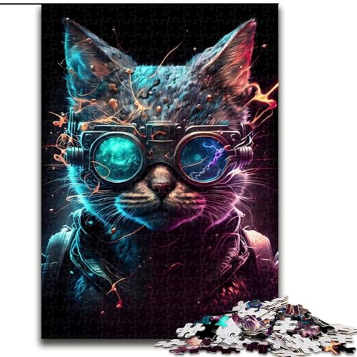 Puzzle 1000 Teile für Erwachsene Coole Katzen-Puzzles aus Pappe, anspruchsvolles DIY-Denkspiel, interaktives Familienspiel 1000 Teile(26x38cm) von XHAXING