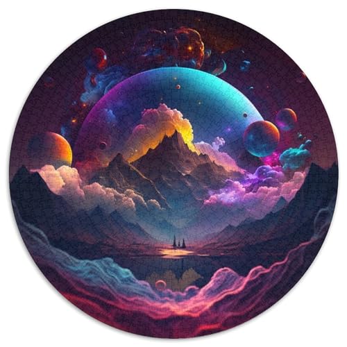 Puzzle 1000 Teile für Erwachsene DREI Füchse Runde Papierpuzzles Denkspiel, Interaktives Familienspiel, Geeignet für Kinder ab 14 Jahren (67,5 x 67,5 cm) von XHAXING