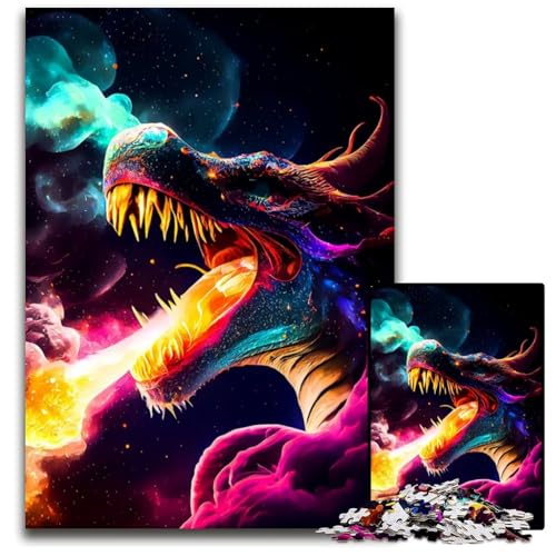 Puzzle 1000 Teile für Erwachsene Drachen-Holzpuzzle Familienaktivität, DIY-Heimdekoration, 26X38CM/10.23x14.96inch Puzzle 1000 Teile für Erwachsene Drachen-Holzpuzzle Familienaktivität, DIY-Heimdekoration, 26X38CM/10.23x14.96inch von XHAXING