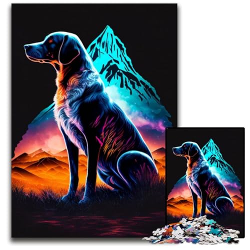 Puzzle 1000 Teile für Erwachsene EIN farbenfroher Labrador-Hund Holzpuzzle Teenager, Paare und Freunde zum Geburtstag, Weihnachten 50x75CM/19.68x29.52inch Puzzle 1000 Teile für Erwachsene EIN farbenfroher Labrador-Hund Holzpuzzle Teenager, Paare und Freunde zum Geburtstag, Weihnachten 50x75CM/19.68x29.52inch von XHAXING